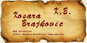 Kosara Brajković vizit kartica